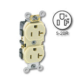 Leviton 5342 Side Wired Receptacle Industrial Grade 20A/125V